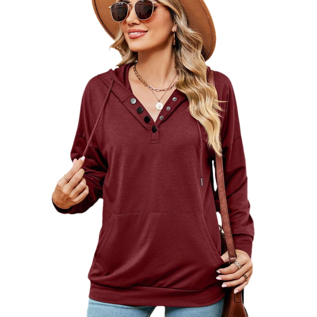 Hooded sweatshirt for women with trendy button details Lune London
