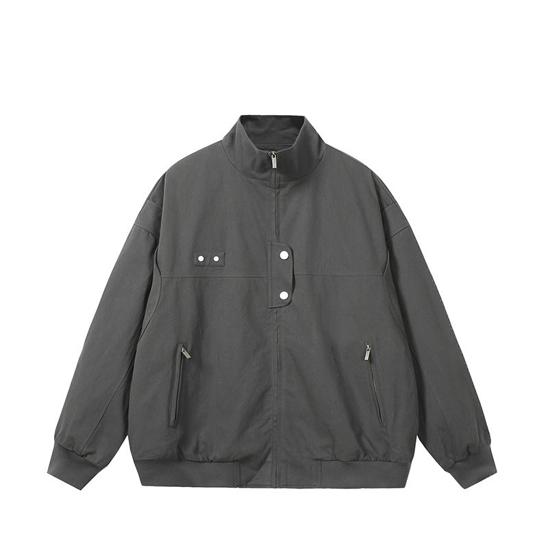 Quilted jacket for men with a stand-up collar and zippered side pockets Lune London