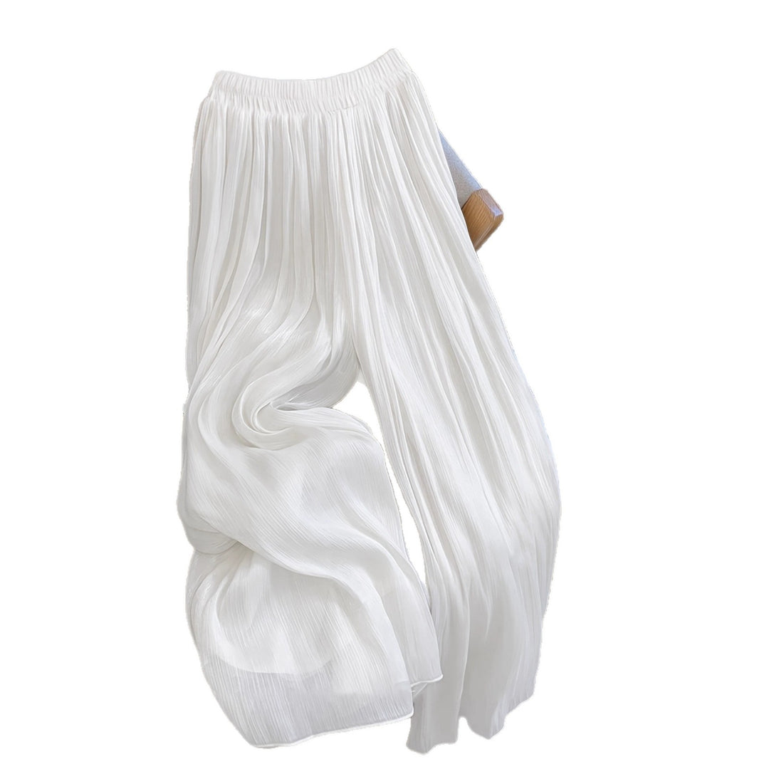 Pleated pants for women with elastic waistband and fluid fit Lune London