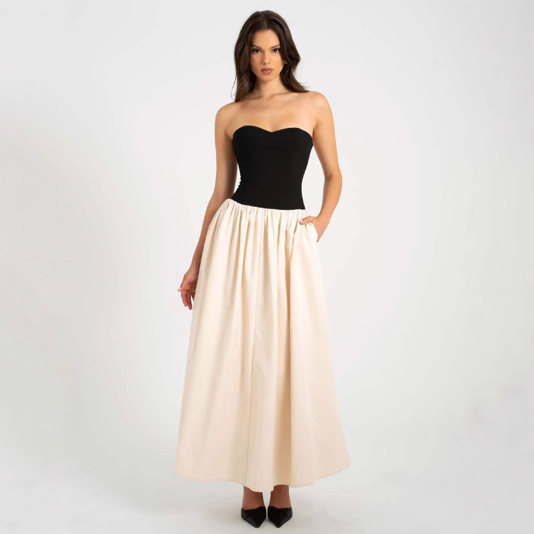 Maxi dress for women with sweetheart neckline and elegant skirt Chic & Stil