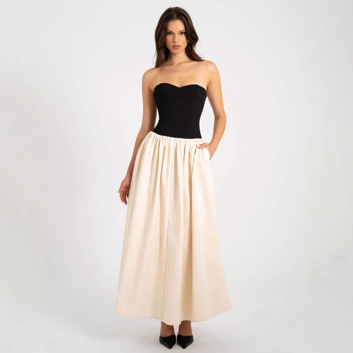 Maxi dress for women with sweetheart neckline and elegant skirt Chic & Stil