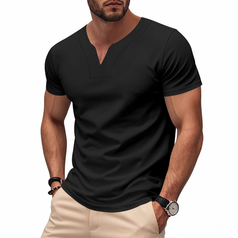 Men's modern V-neck t-shirt in breathable material Lune London