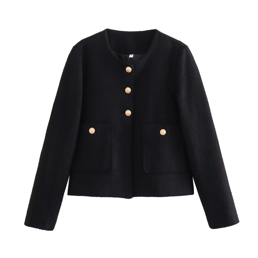 Fashionable tweed jacket for women with textured fabric Lune London