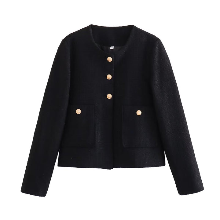 Fashionable tweed jacket for women with textured fabric Lune London