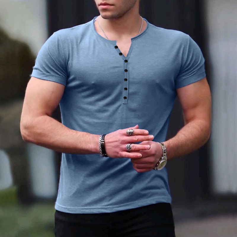 Men's Leisure Short Sleeve Henley T-shirt Lune London