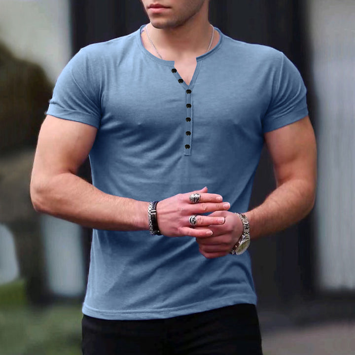 Men's Leisure Short Sleeve Henley T-shirt Lune London