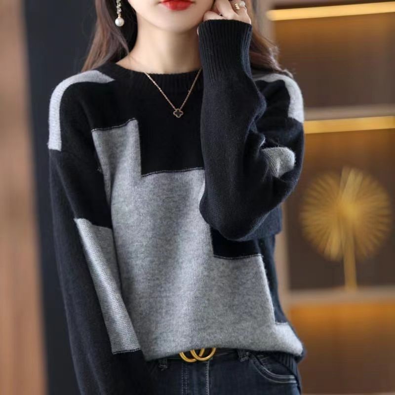 Pull tricoté à motifs pour femmes avec design géométrique Chic & Stil