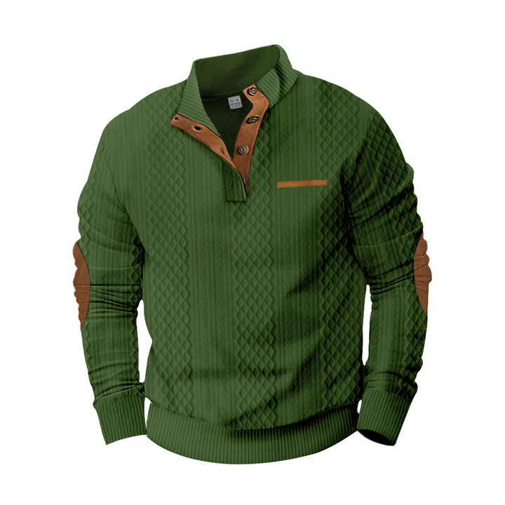 Chunky knit sweater for men with elegant button placket Lune London