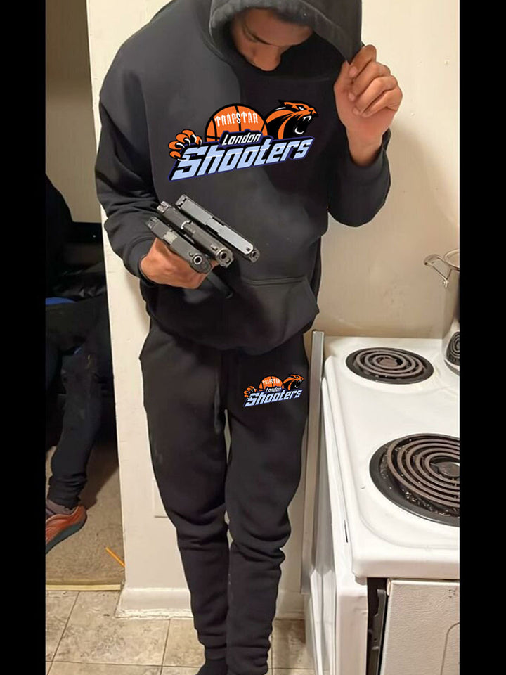 Hommes Ensemble de hoodie et pantalon de jogging sportif avec design de basketball stylé Lune London