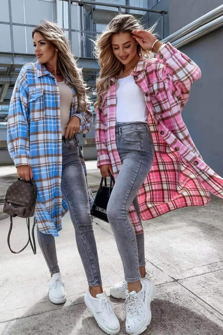 Lune London oversized plaid shirt jacket for women
