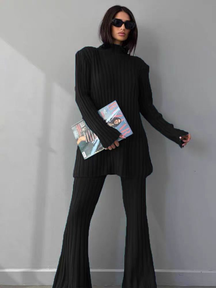 Women Elegant Knitted Set with Rib Structure Lune London