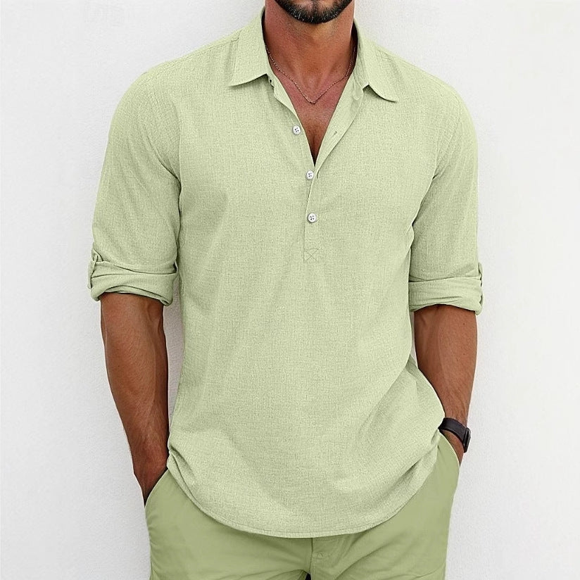 Casual long sleeve shirt for men with button placket and trendy cut Lune London