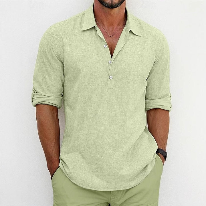 Casual long sleeve shirt for men with button placket and trendy cut Lune London