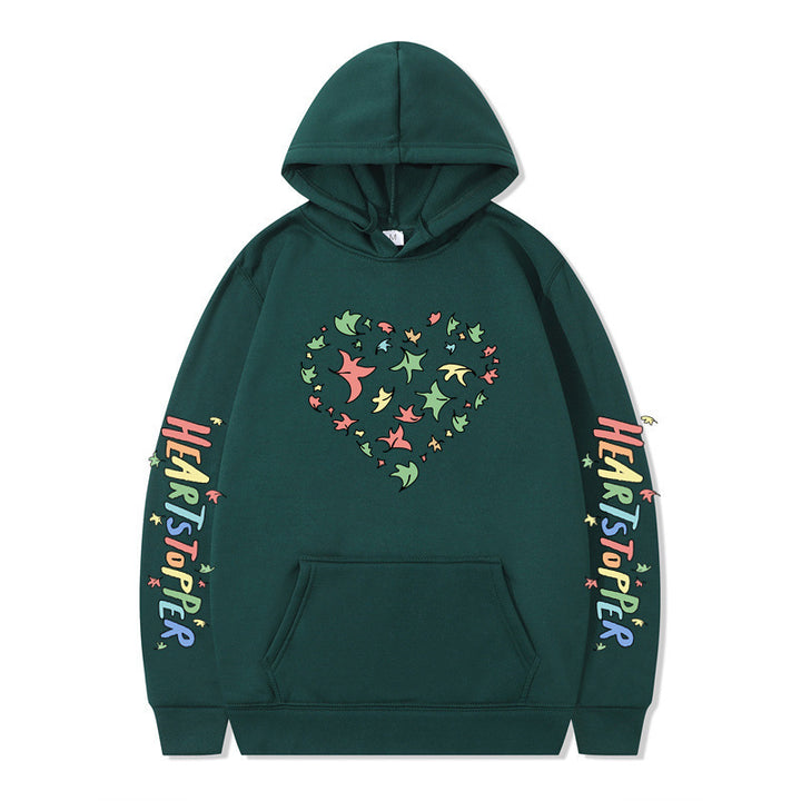 Women's hoodie with creative heart and leaf design Lune London