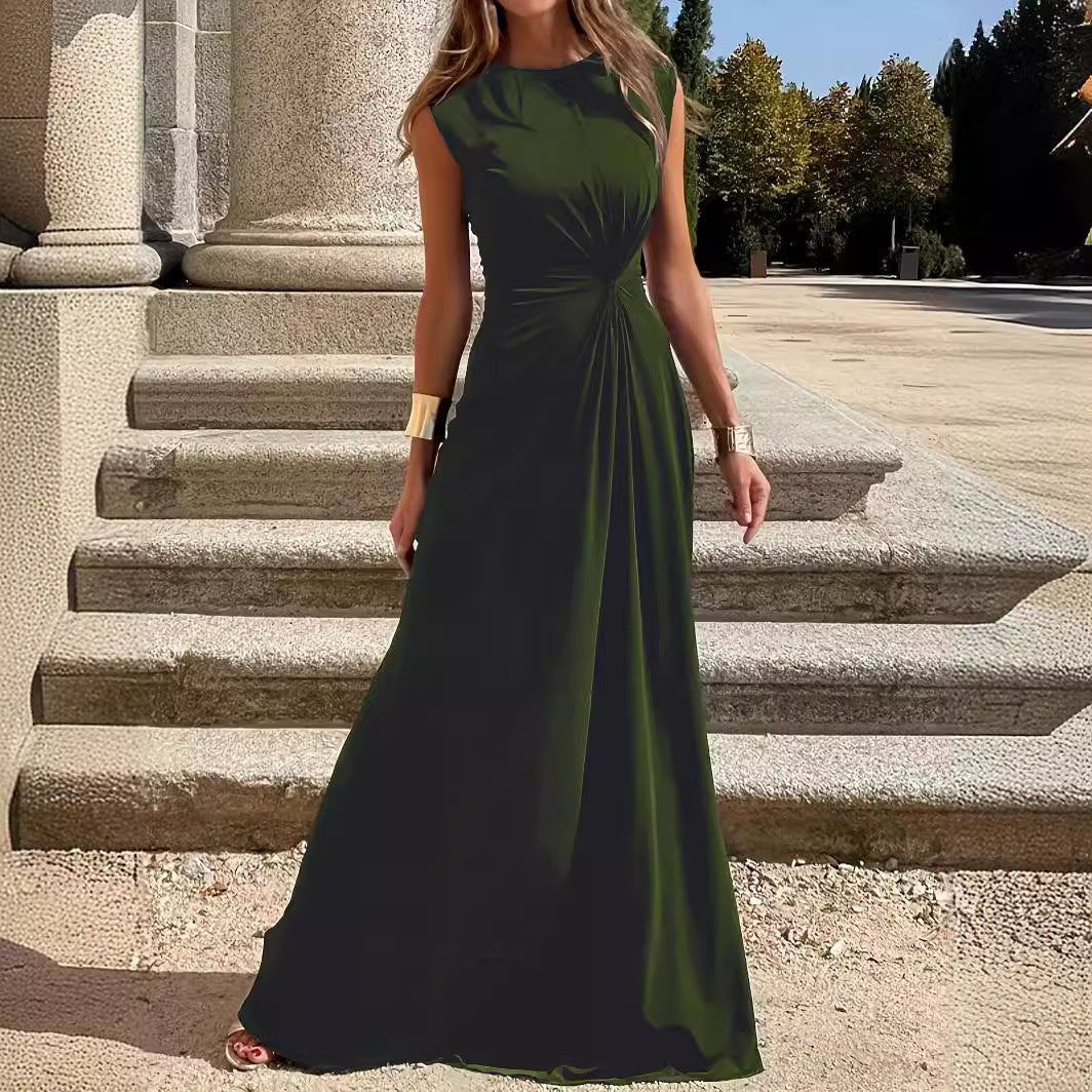 Women's Maxi Dress with Elegant Knot Detail and Flowing Cut Chic Und Stil