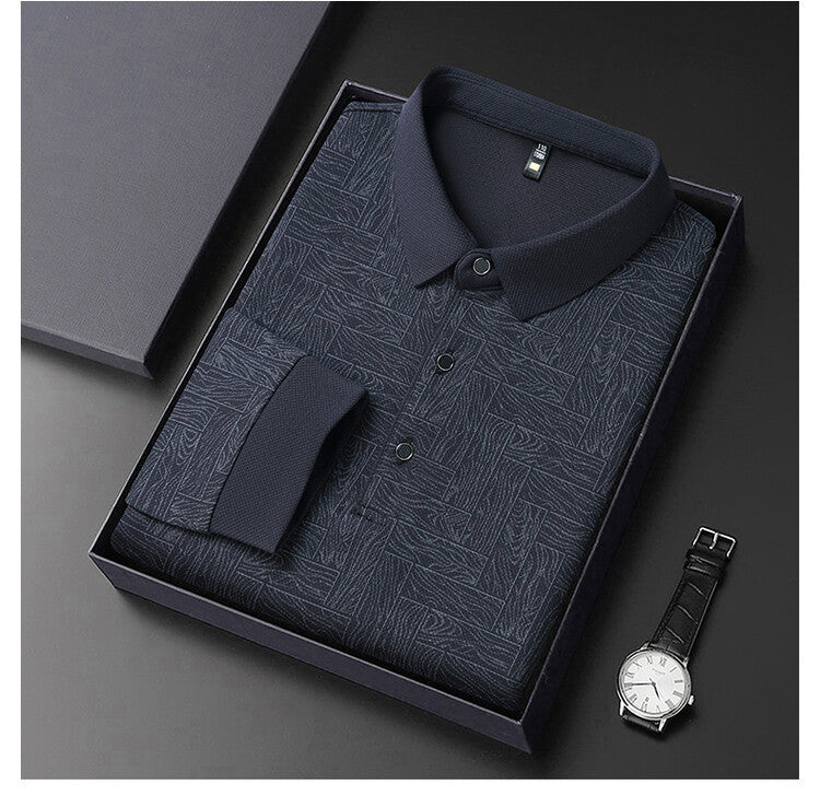 Elegant men's long sleeve shirt with textured design Lune London