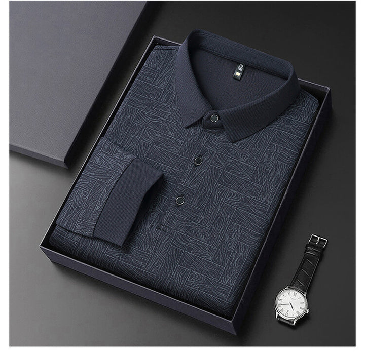 Elegant men's long sleeve shirt with textured design Lune London