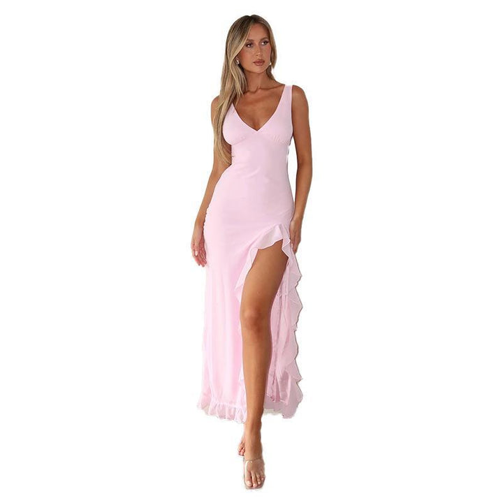 Women’s Maxi Dress with Flowing Hem and Seductive Slit Lune London