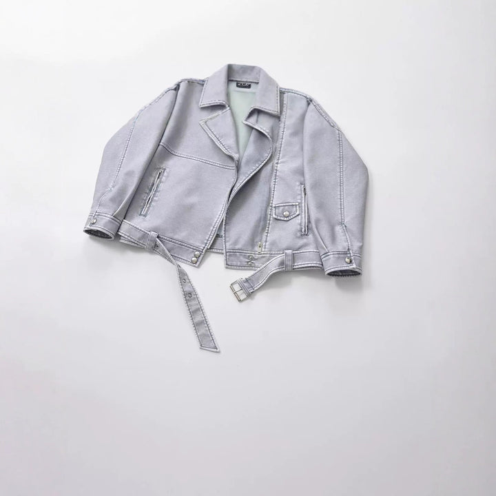Women's motorcycle jacket in faux leather with unique cut Lune London