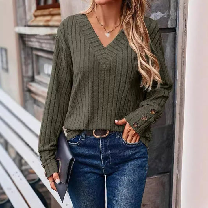 Lune London V neck structured design women's sweater