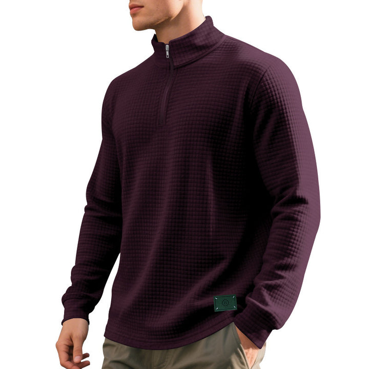 Modular pullover for men with half-zip Lune London