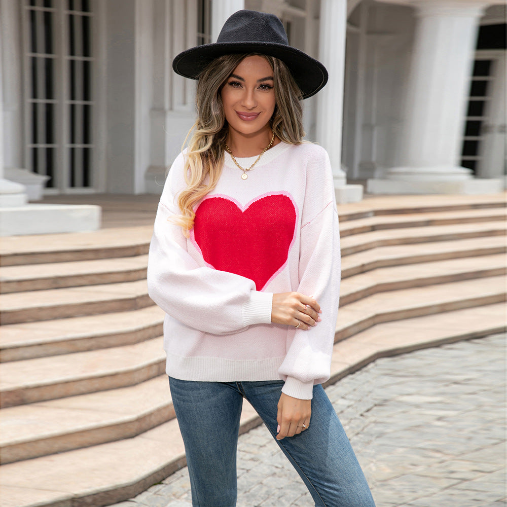 Sweat à col rond pour femmes avec design en forme de cœur Chic & Stil