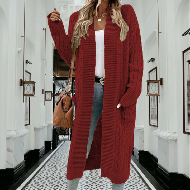 Cardigan femme en tricot épais avec design ouvert et poches pratiques Chic & Stil
