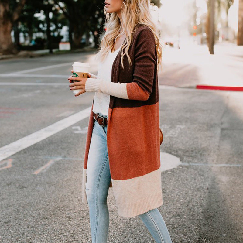 Women's knit coat with colorful details Lune London