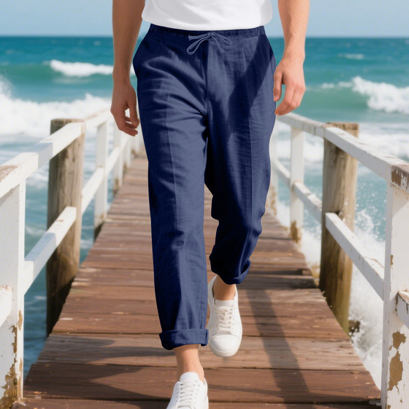 Men's casual beach pants with adjustable waistband and breathable material Lune London