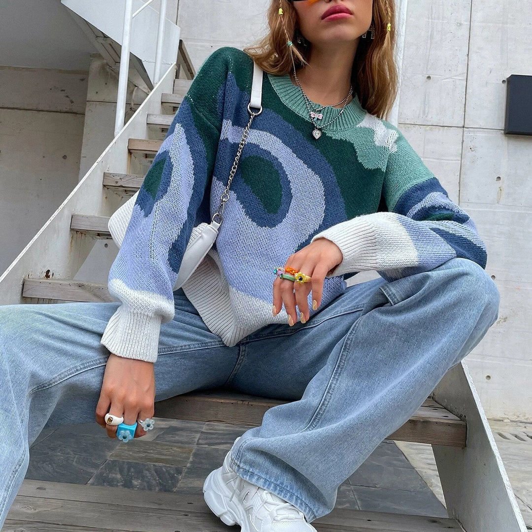 Ladies Fashion Sweater with Creative Colors and Soft Knit Lune London