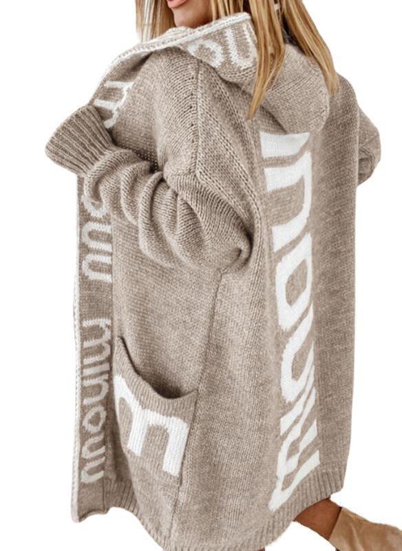 Ladies Oversize Knit Coat with Practical Pocket Design Lune London