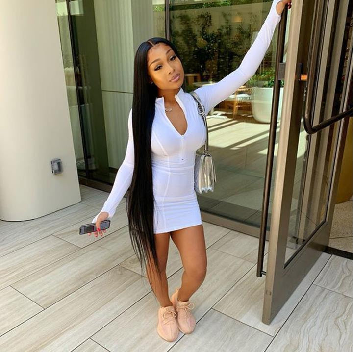Lune London Long Sleeve Zip Bodycon Dress