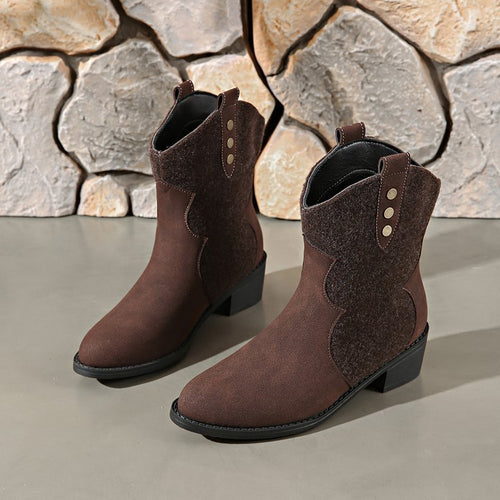 Fashion cowboy boots for women with stylish details and a sturdy block heel Lune London