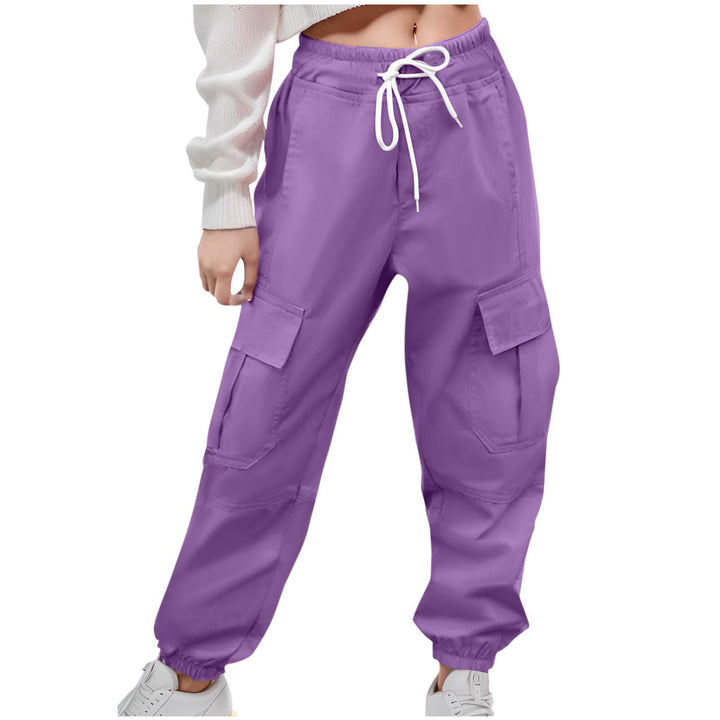 Women's cargo pants with elastic waistband and practical side pockets Lune London
