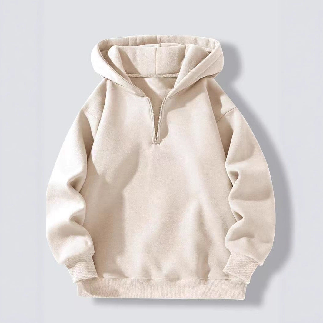 Hooded sweater for women with high collar and full zip Lune London