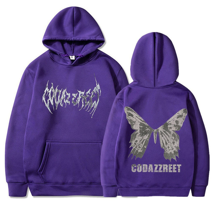 Women's hoodie with eye-catching butterfly design and artistic lettering Chic & Stil