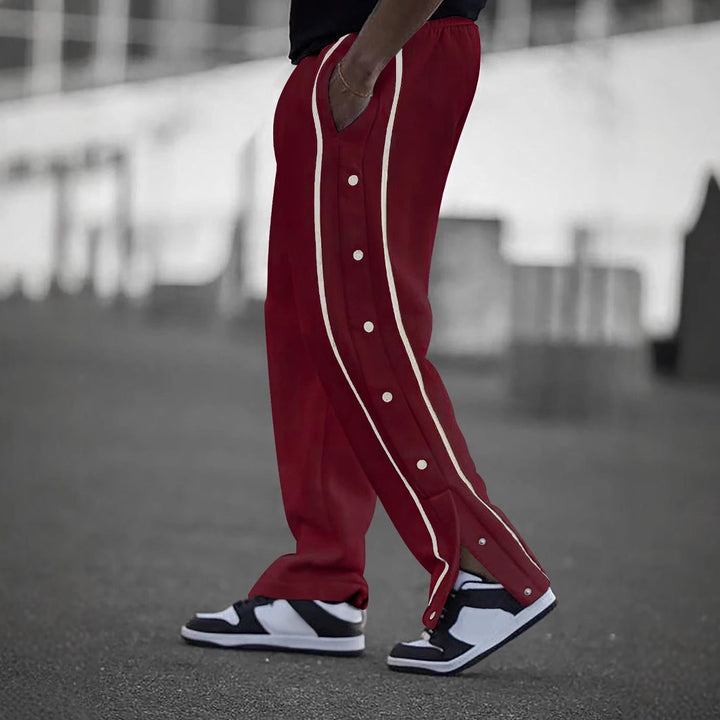 Sporty casual pants for men with side snap buttons Lune London