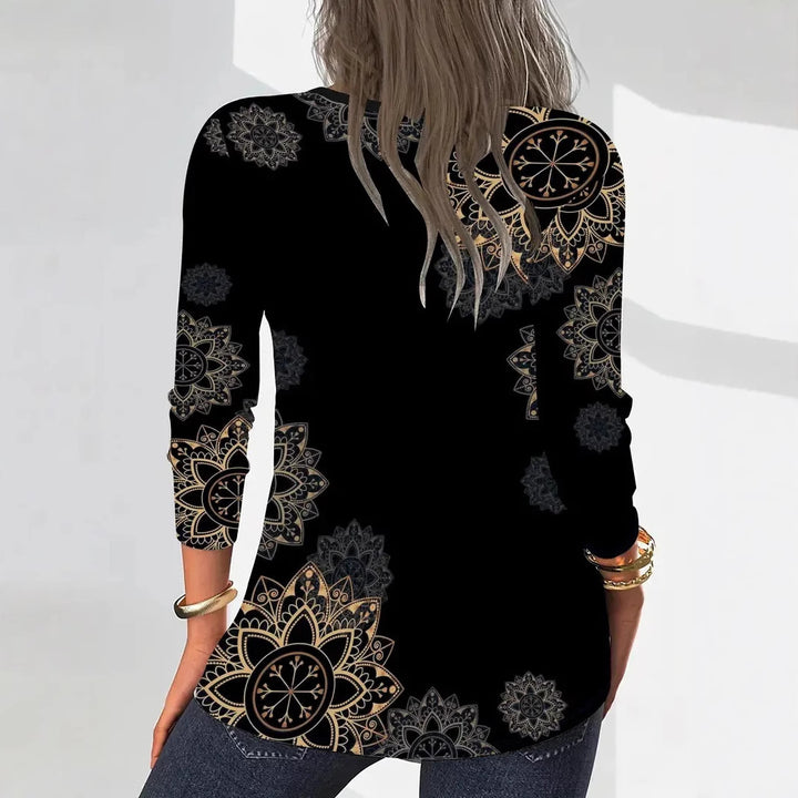 Women's blouse with floral print and zipper Lune London