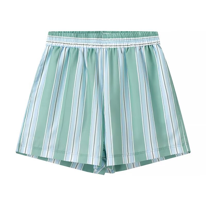 Ladies' beach shorts with a trendy striped pattern and an elastic waist Lune London