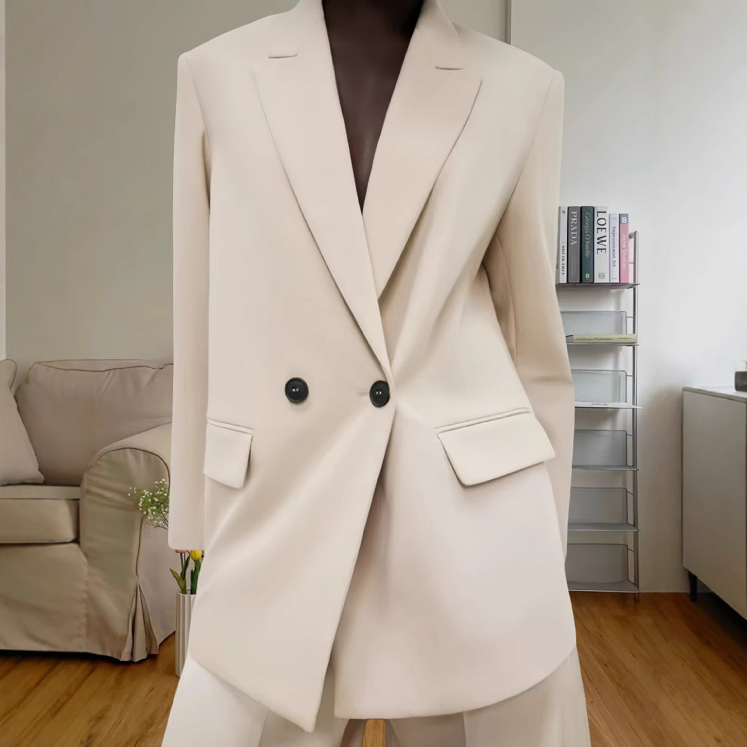 Women Elegant and Modern Chic Double-Breasted Blazer Jacket