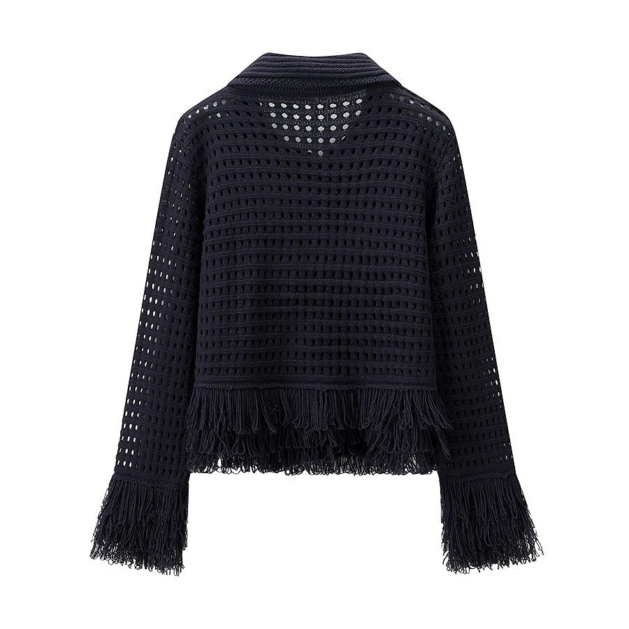 Midi skirt for women with fringed hem and textured design Lune London