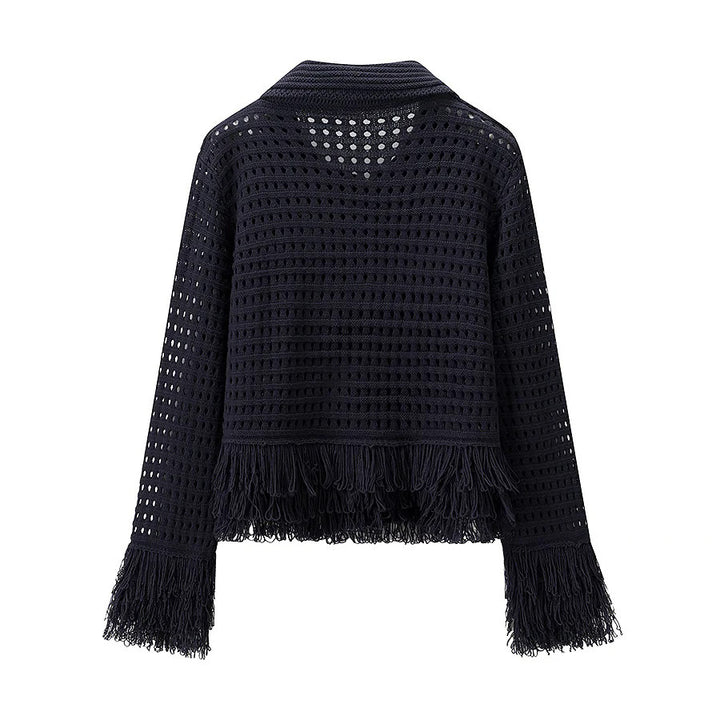 Midi skirt for women with fringed hem and textured design Lune London