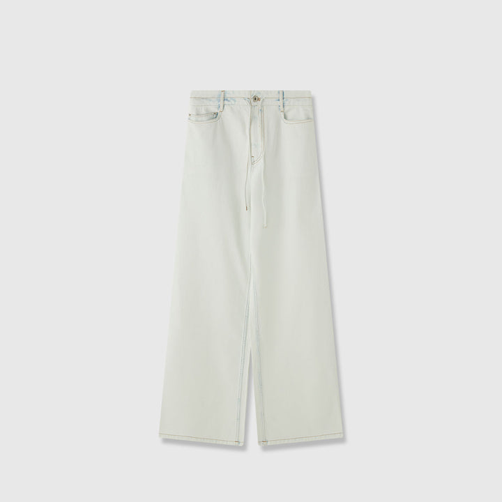 Culotte en denim à coupe ample pour femmes avec taille haute et bande élastique