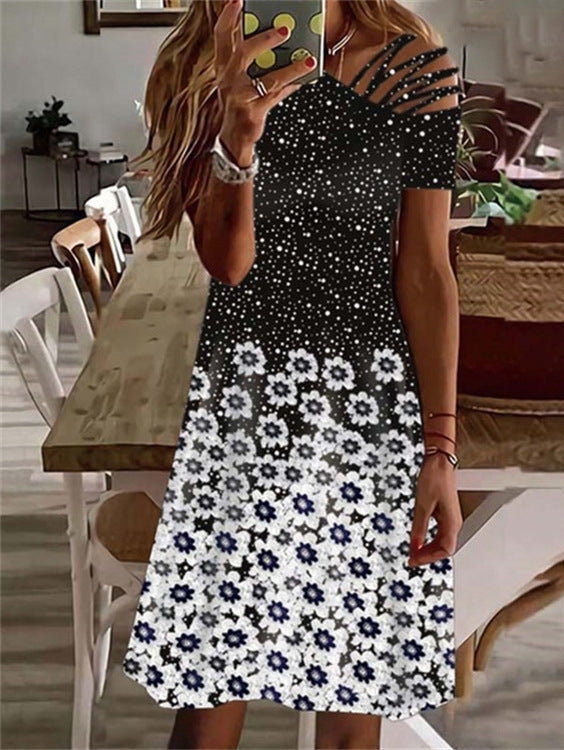 High-low floral dress Damen Lune London