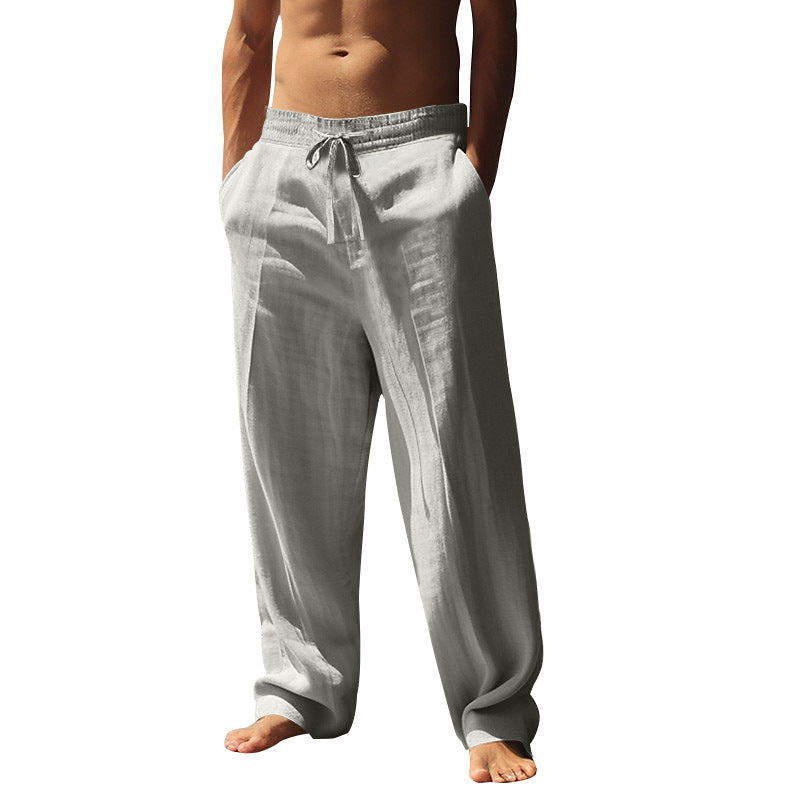 Casual linen pants for men with elastic waistband Lune London