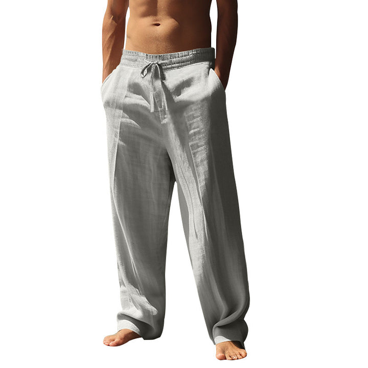 Casual linen pants for men with elastic waistband Lune London