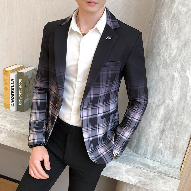 Elegant checked blazer for men with modern cut and refined details Lune London