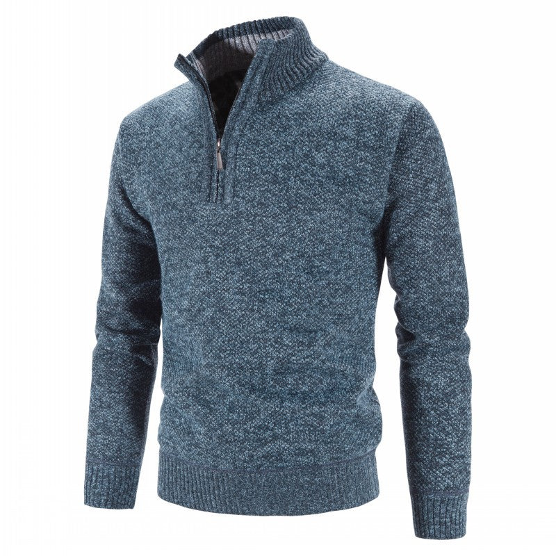 Knitted half zip sweater for men with structured design Lune London
