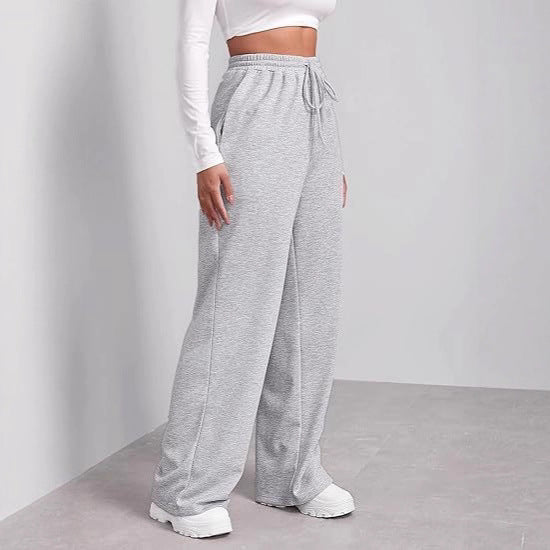 Women's casual leisure pants with a wide cut and elastic waistband Chic & Stil