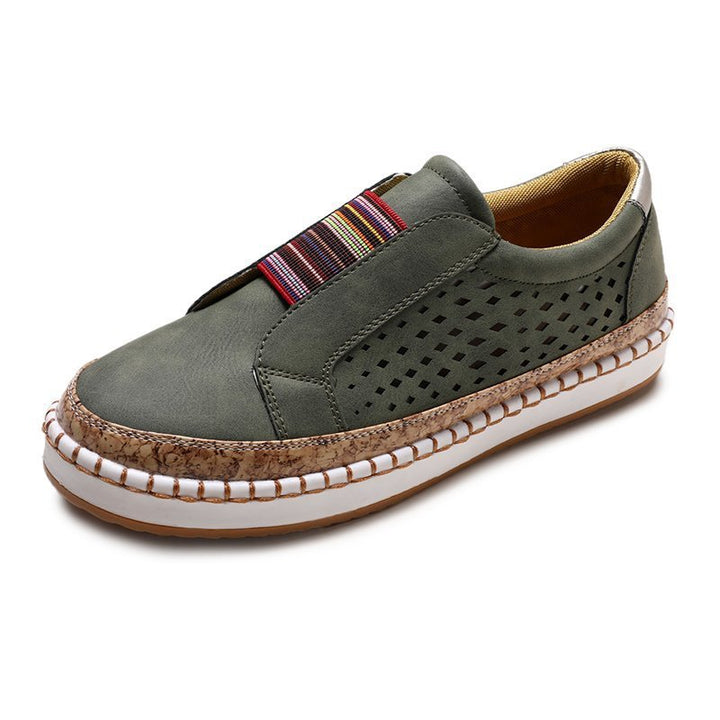 Breathable slip-on sneakers for women with elastic band and trendy cork design Lune London